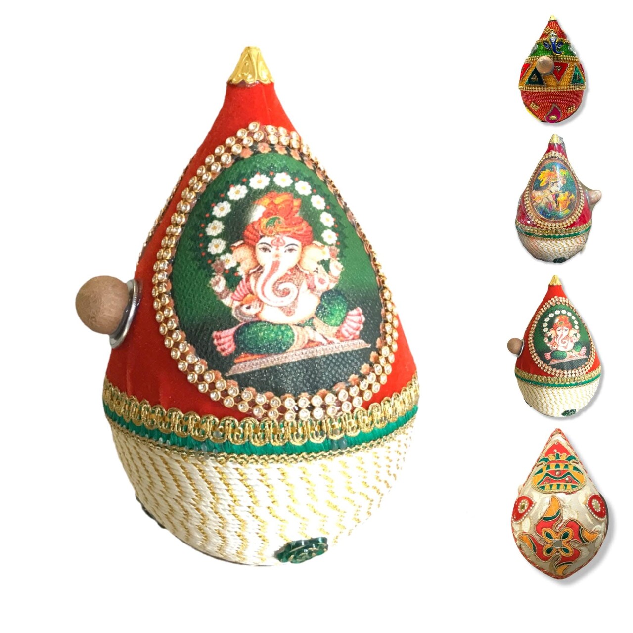 Shriphal Mangal Kalash Decorated Coconut for Wedding Shagun Decorative Nariyal Mangal Nariyal Kalash Set Wedding Pooja Nariyal Decorated Nariyal for Indian Festival Gifts